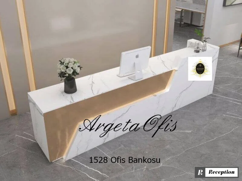1528 Güzellik Salonu Bankoları - Marmo_Beyaz Mermer ve Gold renklerindedir. 1528 Güzellik Salonu Bankoları