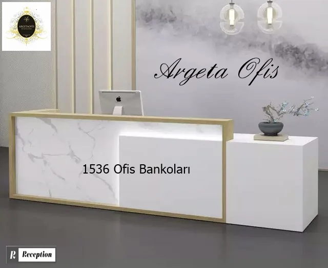 1536 Güzellik Salonu Bankoları - Safir Meşe ve Marmo_Beyaz Mermer renklerindedir. 1536 Güzellik Salonu Bankoları