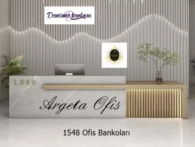 1548 Güzellik Salonu Bankoları - Lagina_Gri Mermer ve Safir Meşe renklerindedir. 1548 Güzellik Salonu Bankoları