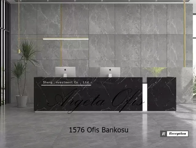 1576 Güzellik Salonu Bankoları - Royal Mermer ve Beyaz renklerindedir. 1576 Güzellik Salonu Bankoları