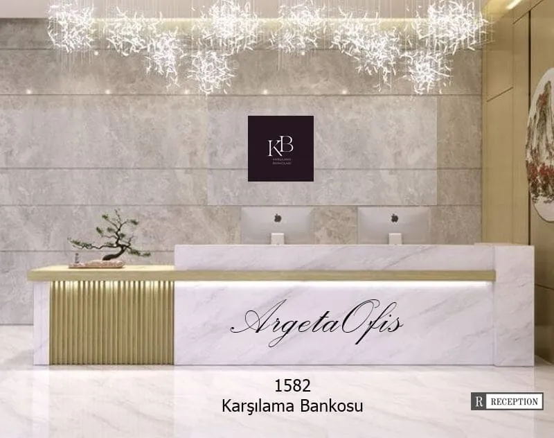 1582 Güzellik Salonu Bankoları - Tuvalu ve Marmo_Beyaz Mermer renklerindedir. 1582 Güzellik Salonu Bankoları