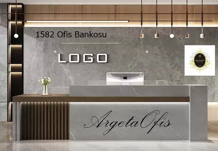 1582 Güzellik Salonu Bankoları - Safir Meşe ve Marmo_Beyaz Mermer renklerindedir. 1582 Güzellik Salonu Bankoları