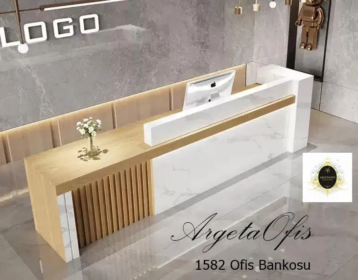 1582 Güzellik Salonu Bankoları - Safir Meşe ve Royal Mermer renklerindedir. 1582 Güzellik Salonu Bankoları