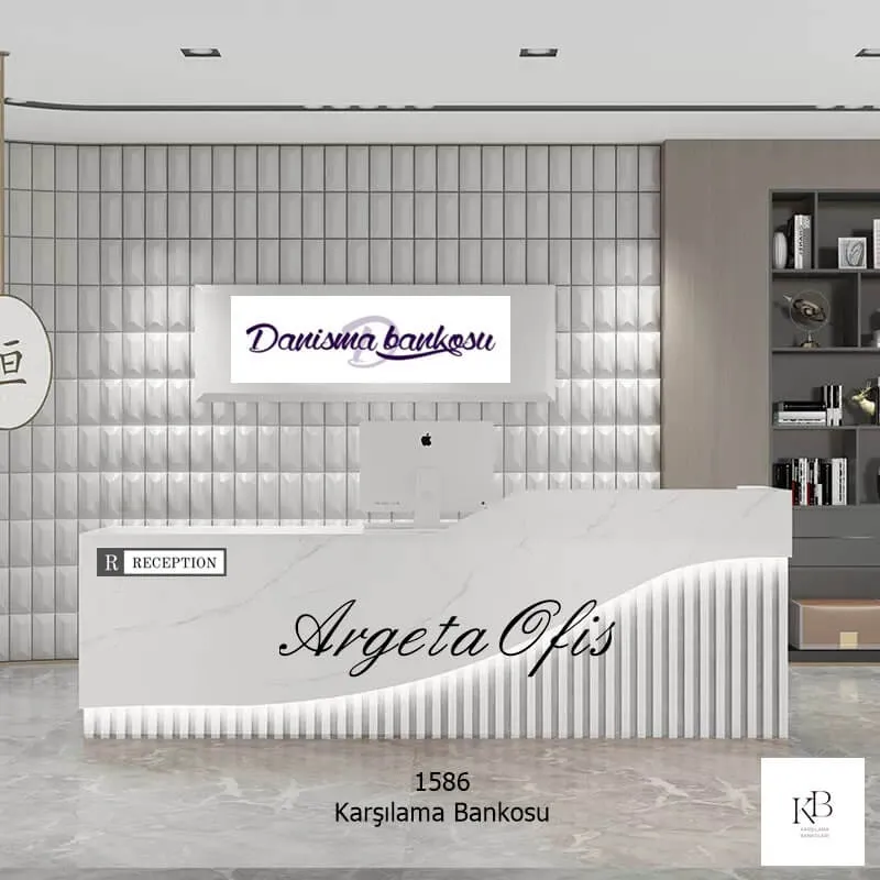 1585 Güzellik Salonu Bankoları - Marmo_Beyaz Mermer ve Zirkon renklerindedir. 1585 Güzellik Salonu Bankoları