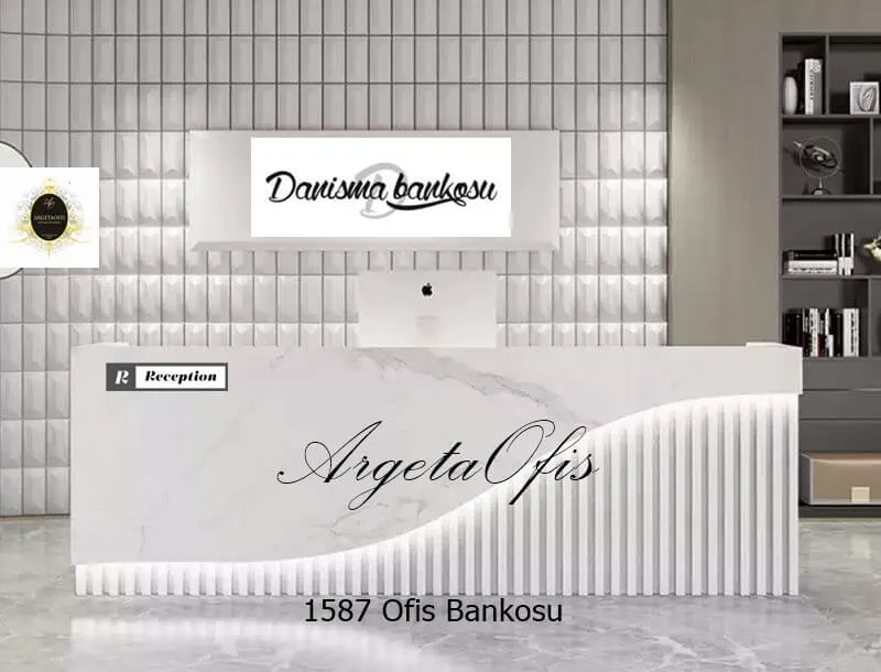 1586 Güzellik Salonu Bankoları - Marmo_Beyaz Mermer ve Antrasit renklerindedir. 1586 Güzellik Salonu Bankoları