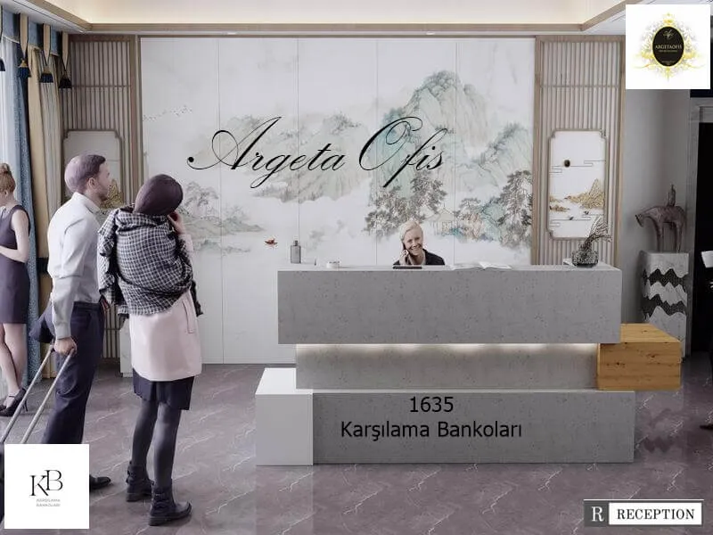 1634 Güzellik Salonu Bankoları - Lefkas Meşe ve beyaz renklerindedir. 1634 Güzellik Salonu Bankoları