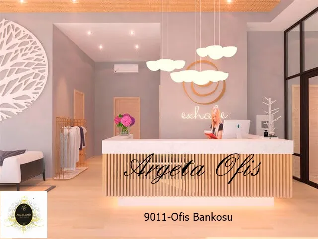 3076 Güzellik Salonu Bankoları - Siyah ve Lagina_Gri Mermer renklerindedir. 3076 Güzellik Salonu Bankoları